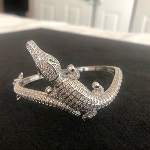 Sterling silver CZ crocodile/alligator bracelet